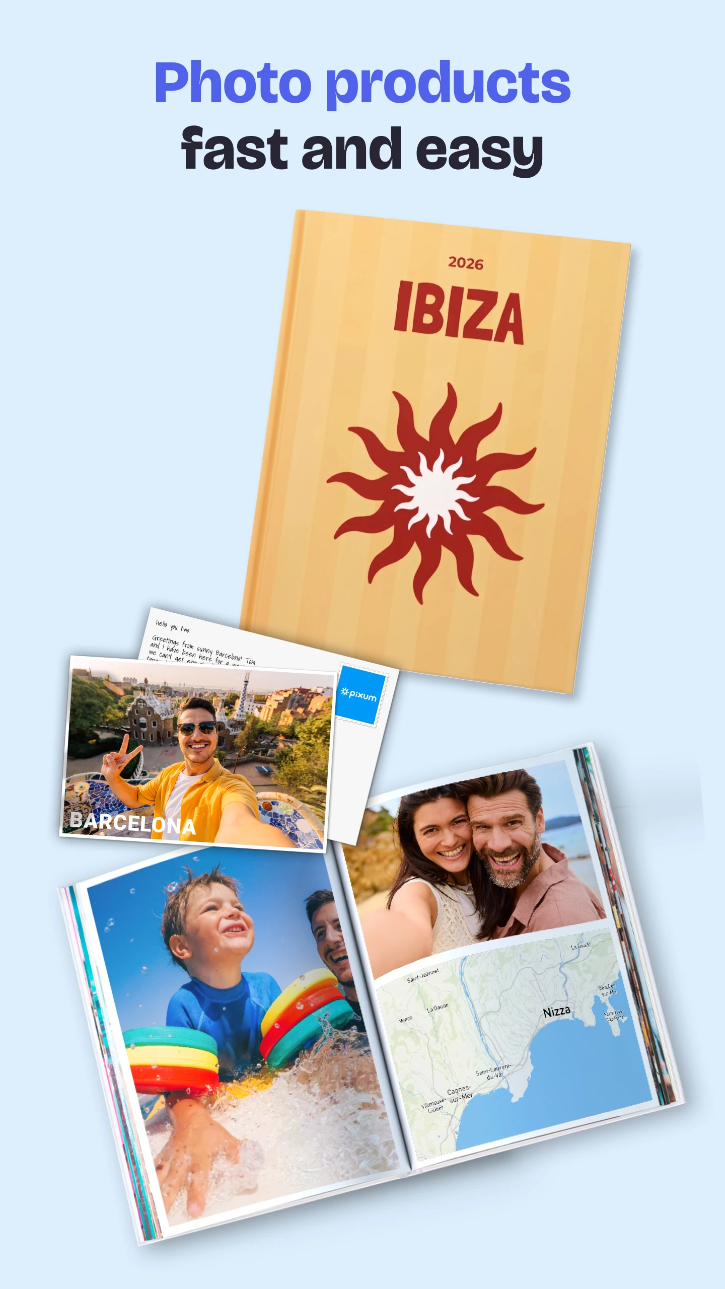 Pixum Photo Book and postcard screenshot
