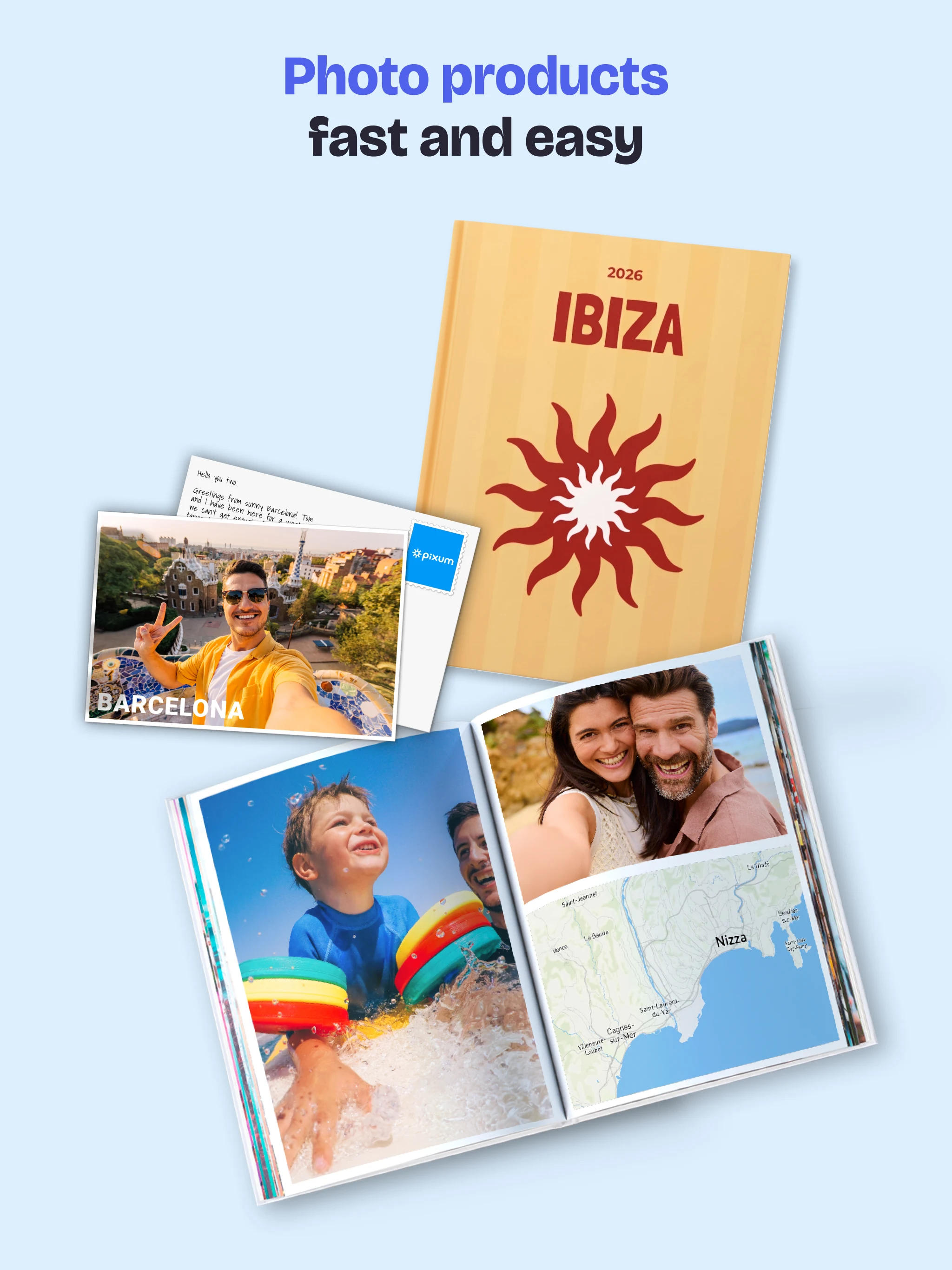 Pixum Photo Book and postcard screenshot